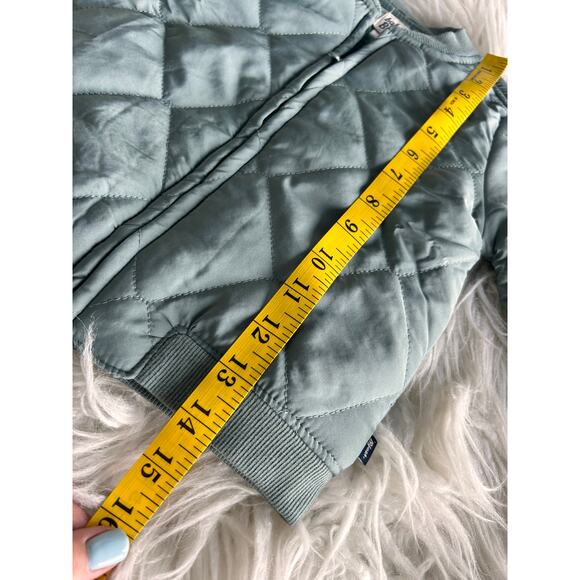 B’gosh NWT Baby Boy Quilted Full-Zip Bomber Jacket Outerwear Sage Green Size 24M - Picture 10 of 10